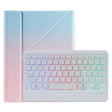 B07S Splittable Backlight Bluetooth Keyboard Leather Tablet Case with Triangle Holder & Pen Slot For iPad 9.7 2018 & 2017 / Pro 9.7 / Air 2(Gradient Blue Pink) - free shipping - PMC TechLife - Order now!