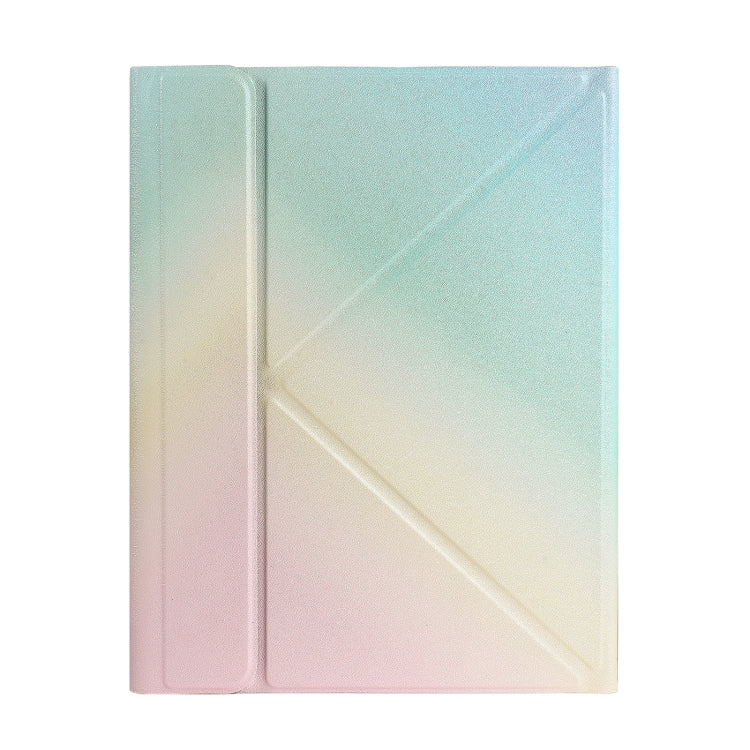 B09S Splittable Backlight Bluetooth Keyboard Leather Tablet Case with Triangle Holder & Pen Slot For iPad 10.2 2020 & 2019 / Pro 10.5 inch / Air 3 10.5 inch(Gradient Rainbow)