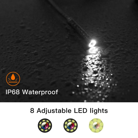 P60A 8mm 1080P 2.4 inch IPS Screen IP68 Water-resistant HD Digital Endoscope, Length:5m Hard Cable