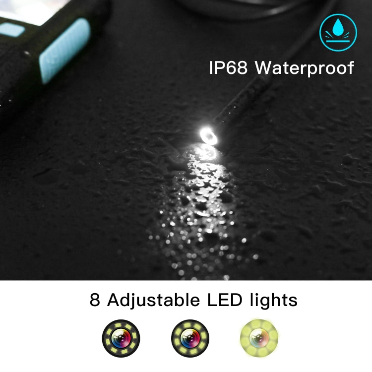 P60B 8mm 1080P 2.4 inch IPS Screen IP68 Water-resistant HD Digital Endoscope, Length:2m Hard Cable