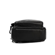 Men Leather Chest Bag Retro Shoulder Bag(Black)