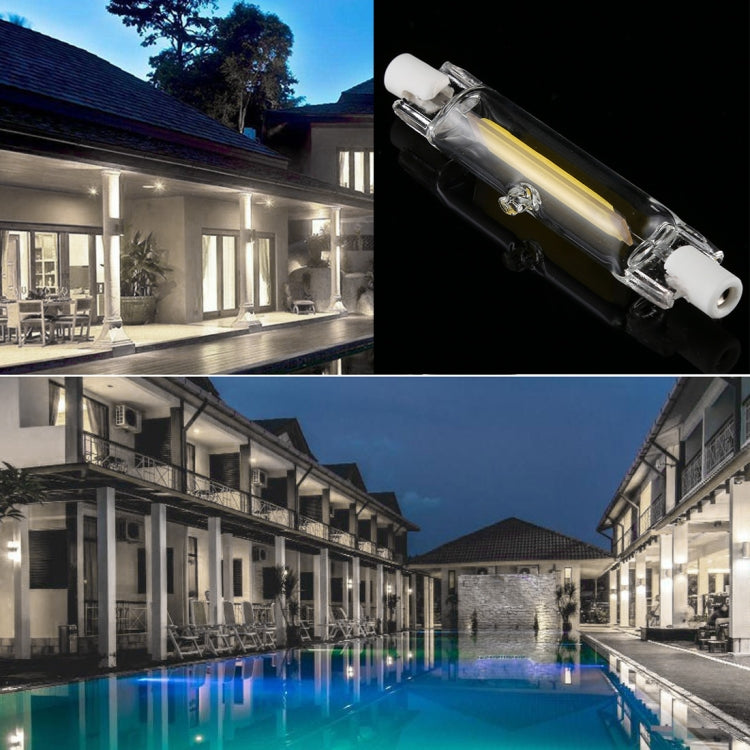 R7S 3W 350LM 78mm COB LED Bulb Glass Tube Replacement Halogen Lamp Spot Light, White Light