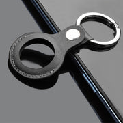 Mutural PU Leather Protective Case with Key Ring for AirTag(Black)