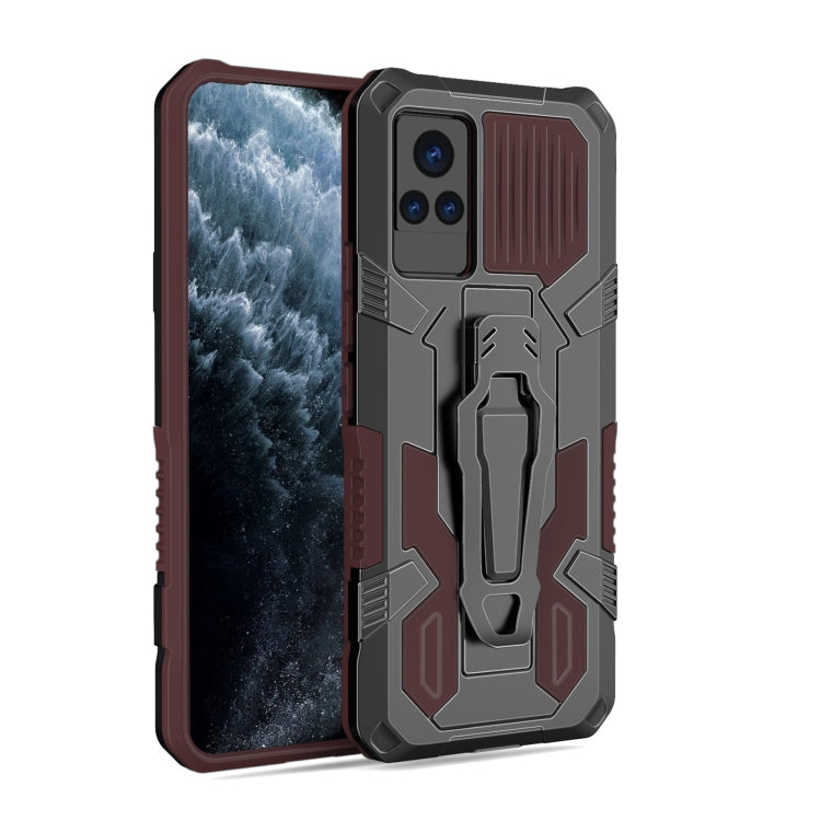 For vivo V21 Armor Warrior Shockproof PC + TPU Protective Case(Brown)
