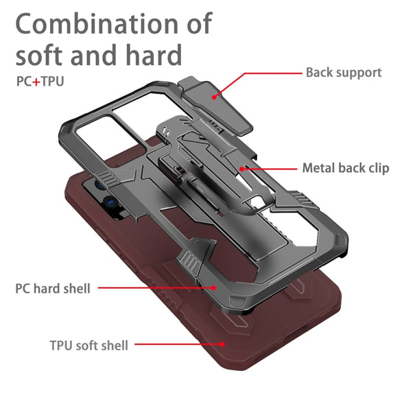 For vivo V21 Armor Warrior Shockproof PC + TPU Protective Case(Brown)