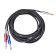 BLS0201-50 Stereo 6.35mm Male to Dual Mono 6.35mm Audio Cable, Length:5m - free shipping - PMC TechLife - Order now!