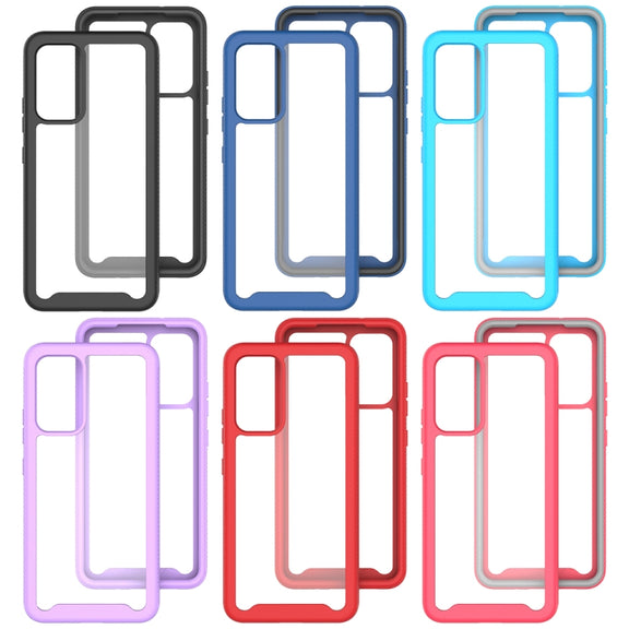 For Samsung Galaxy A82 5G Starry Sky Solid Color Series Shockproof PC + TPU Case(Purple)