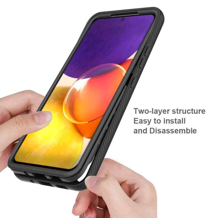 For Samsung Galaxy A82 5G Starry Sky Solid Color Series Shockproof PC + TPU Case(Purple)
