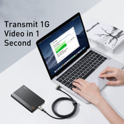 Baseus CATPN-01 100W 5A PD3.1 Gen2 USB-C / Type-C to USB-C / Type-C HD Same Screen Coaxial Hammer Cable, Cable Length: 1.5m(Black)