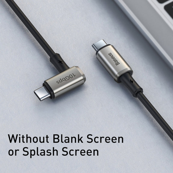 Baseus CATPN-01 100W 5A PD3.1 Gen2 USB-C / Type-C to USB-C / Type-C HD Same Screen Coaxial Hammer Cable, Cable Length: 1.5m(Black)