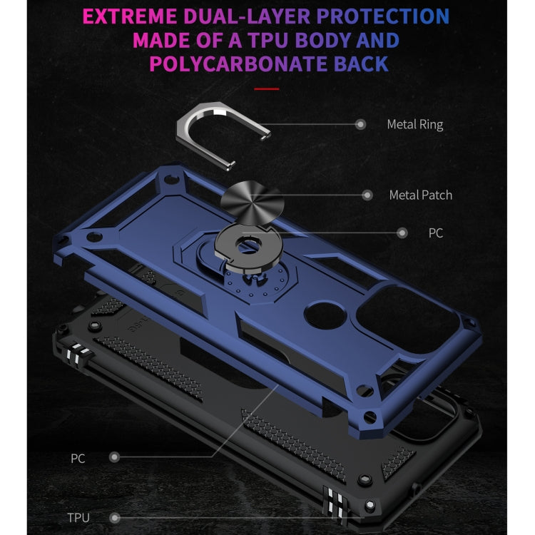 For Motorola Moto G Stylus 5G / 2021 Shockproof TPU + PC Protective Case with 360 Degree Rotating Holder(Blue)