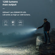 WUBEN L50 Outdoor Portable LED Strong Light USB Rechargeable Aluminum Flashlight