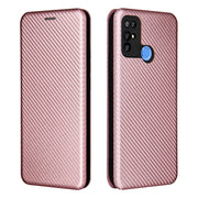 For Doogee X96 Pro Carbon Fiber Texture Horizontal Flip TPU + PC + PU Leather Case with Card Slot(Pink)