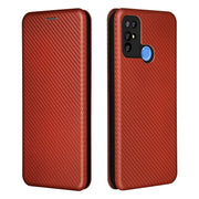 For Doogee X96 Pro Carbon Fiber Texture Horizontal Flip TPU + PC + PU Leather Case with Card Slot(Brown)