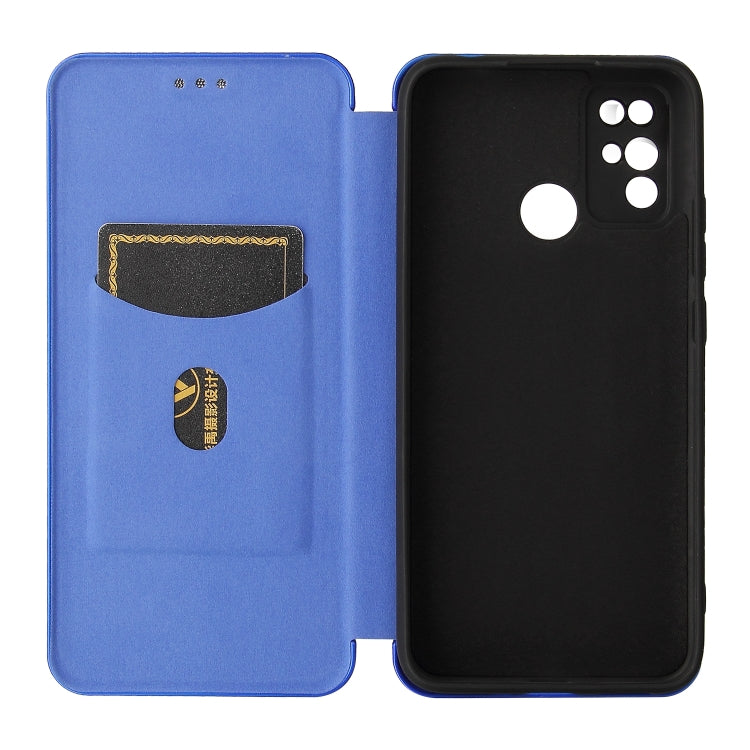 For Doogee X96 Pro Carbon Fiber Texture Horizontal Flip TPU + PC + PU Leather Case with Card Slot(Blue)