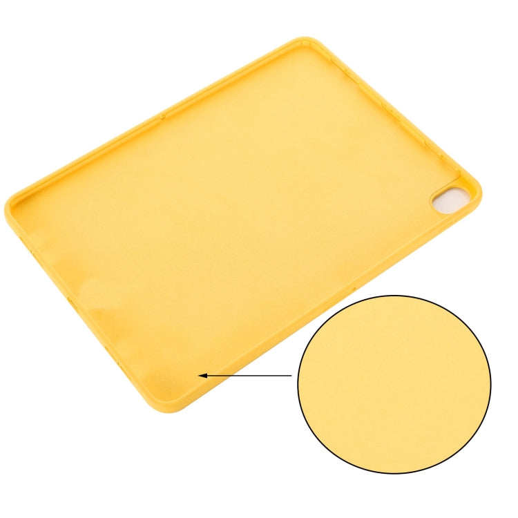 Solid Color Liquid Silicone Shockpoof Tablet Case For iPad Air 11 2024 / Air 2022 / 2020 10.9(Yellow)