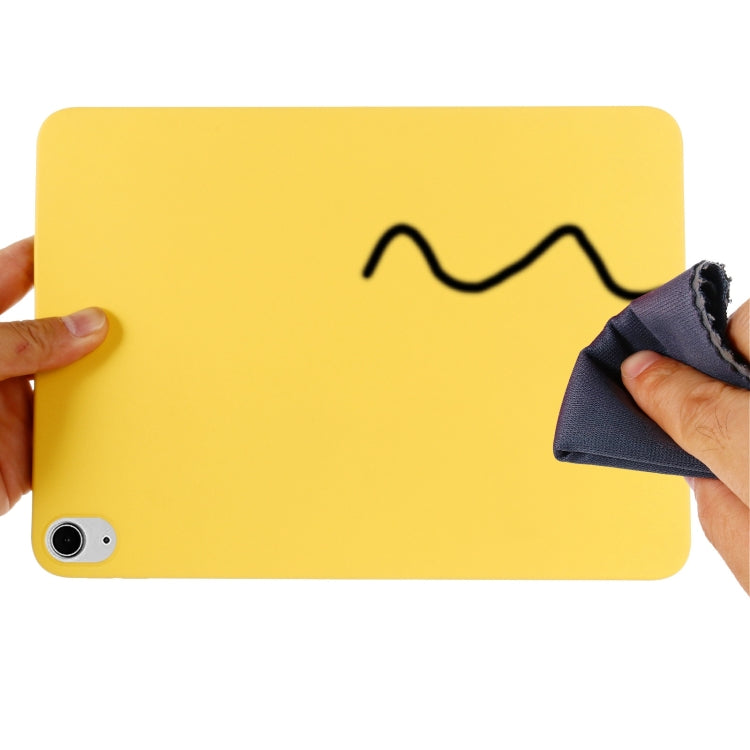 Solid Color Liquid Silicone Shockpoof Tablet Case For iPad Air 11 2024 / Air 2022 / 2020 10.9(Yellow)