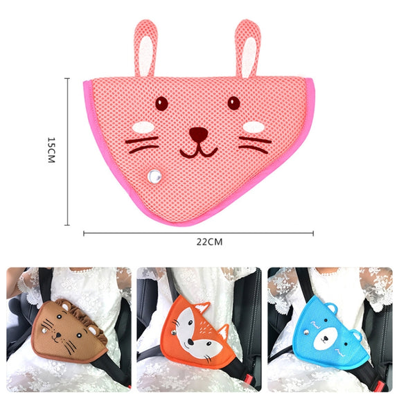 Car Child Seat Belt Adjusting and Fixing Device Buttons Seat Belt Anti-strangulation Shoulder Cover, Style:Mesh Fabric Lion