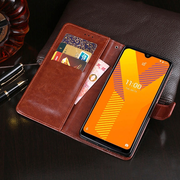 For Wiko Y62 idewei Crazy Horse Texture Horizontal Flip Leather Case with Holder & Card Slots & Wallet(Rose Red)