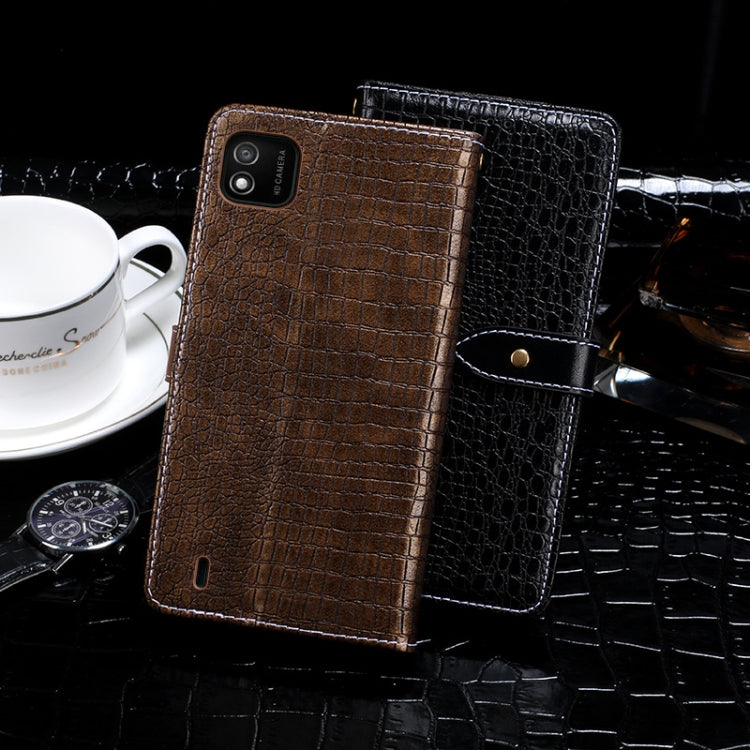 For Wiko Y62 idewei Crocodile Texture Horizontal Flip Leather Case with Holder & Card Slots & Wallet(Black)