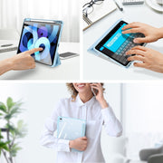 DUX DUCIS TOBY Series Shockproof PU Leather + PC + TPU Flip Smart Case For iPad Air 11 2025 / 2024 / Air 2022 / 2020 10.9(Blue)