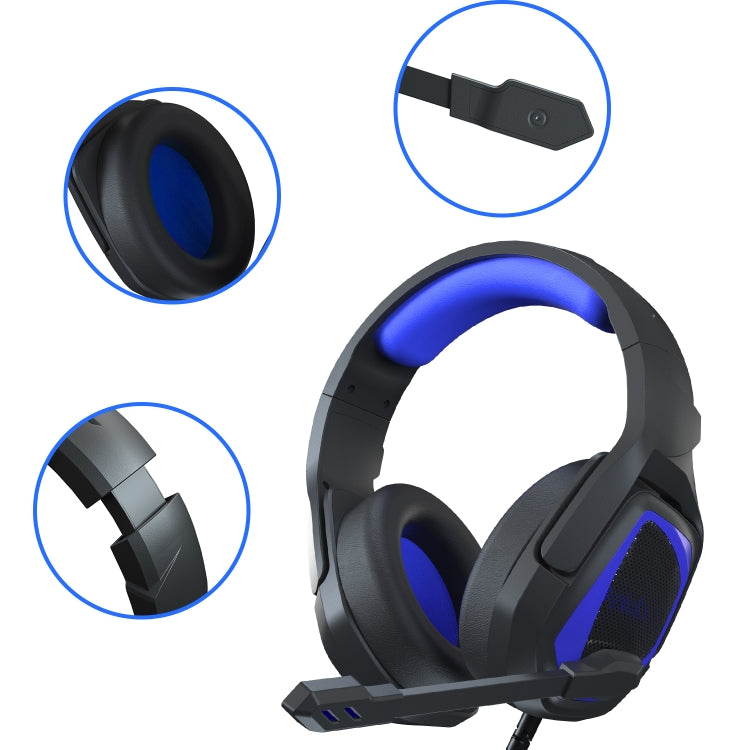 Anivia MH602 3.5mm Wired Gaming Headset with Microphone(Black Blue)