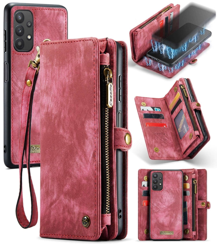 For Samsung Galaxy A32 5G CaseMe Detachable Multifunctional Horizontal Flip Leather Phone Case(Red)