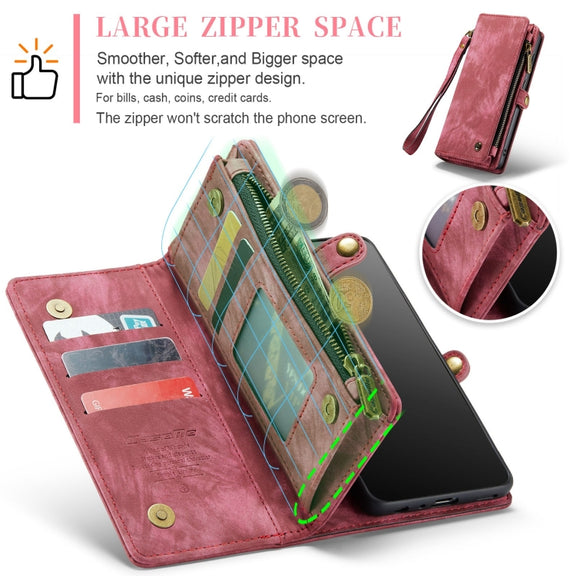 For Samsung Galaxy A32 5G CaseMe Detachable Multifunctional Horizontal Flip Leather Phone Case(Red)
