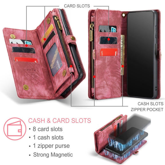 For Samsung Galaxy A32 5G CaseMe Detachable Multifunctional Horizontal Flip Leather Phone Case(Red)