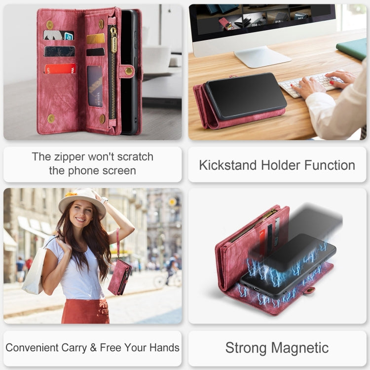 For Samsung Galaxy A32 5G CaseMe Detachable Multifunctional Horizontal Flip Leather Phone Case(Red)