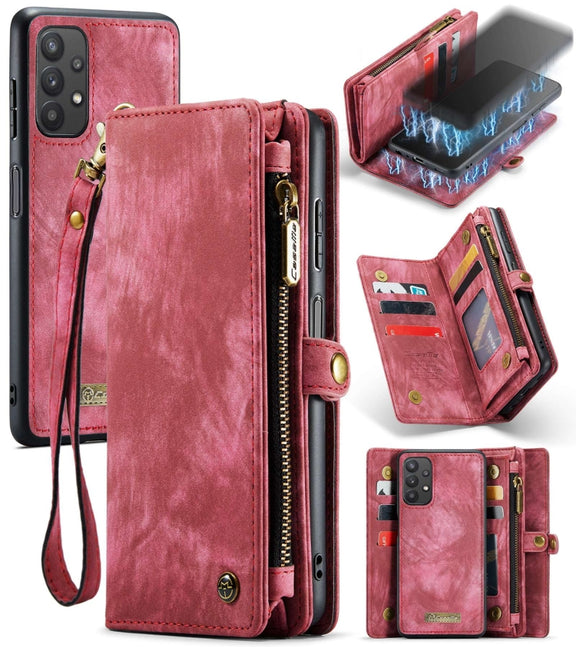 For Samsung Galaxy A32 5G CaseMe Detachable Multifunctional Horizontal Flip Leather Phone Case(Red)