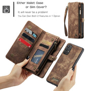 For Samsung Galaxy A32 5G CaseMe Detachable Multifunctional Horizontal Flip Leather Phone Case(Brown)