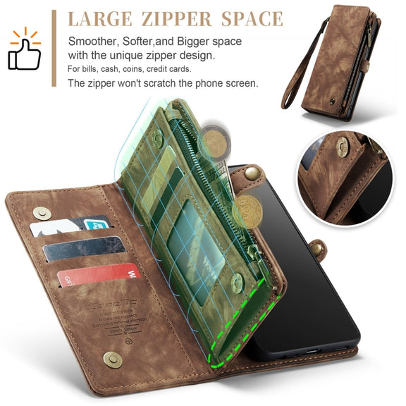 For Samsung Galaxy A32 5G CaseMe Detachable Multifunctional Horizontal Flip Leather Phone Case(Brown)