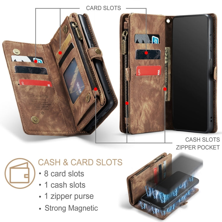 For Samsung Galaxy A32 5G CaseMe Detachable Multifunctional Horizontal Flip Leather Phone Case(Brown)