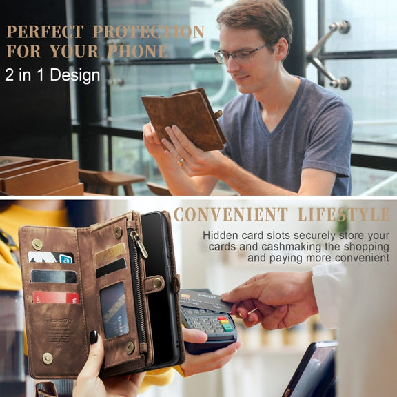 For Samsung Galaxy A32 5G CaseMe Detachable Multifunctional Horizontal Flip Leather Phone Case(Brown)