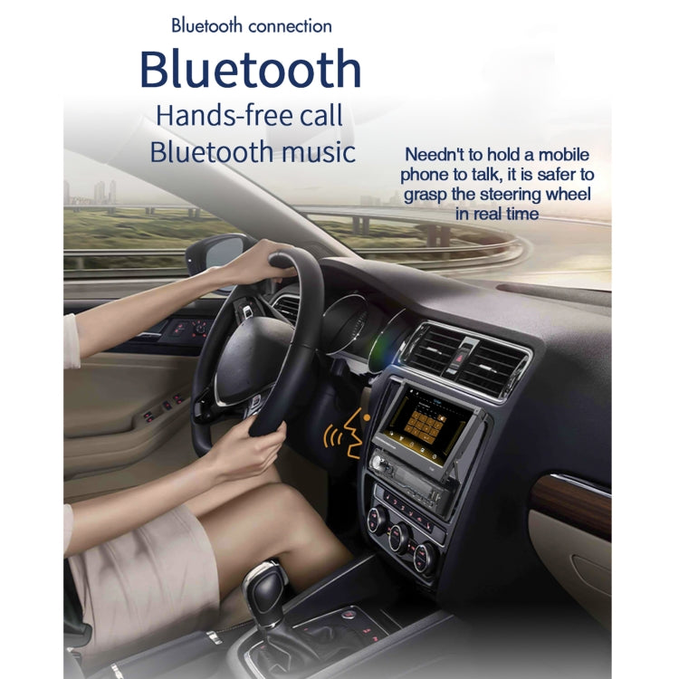 T100C 7 inch Manually Retractable Screen Car MP5 Player Radio, Support Mirror Link & FM & TF Card & USB & Bluetooth Hand-free Calling & Reversing Trajectory System & CayPlay Connection