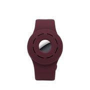 Anti-scratch Shockproof Silicone Bracelet Strap Protective Cover Case For AirTag(Wine Red)