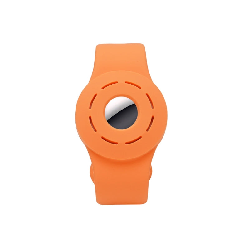 Anti-scratch Shockproof Silicone Bracelet Strap Protective Cover Case For AirTag(Orange)
