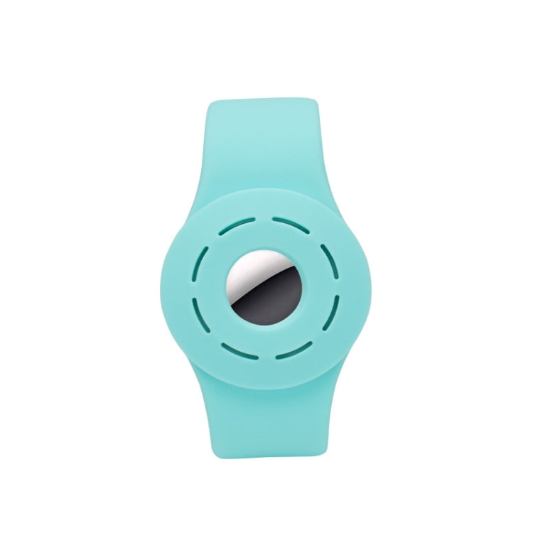 Anti-scratch Shockproof Silicone Bracelet Strap Protective Cover Case For AirTag(Mint Green)
