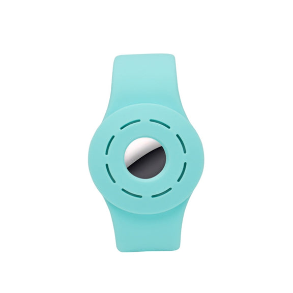 Anti-scratch Shockproof Silicone Bracelet Strap Protective Cover Case For AirTag(Mint Green)