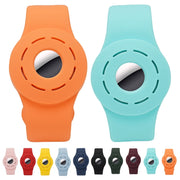 Anti-scratch Shockproof Silicone Bracelet Strap Protective Cover Case For AirTag(Yellow)