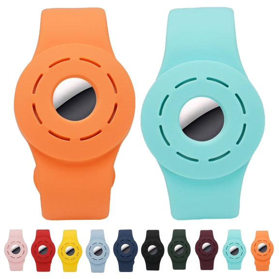 Anti-scratch Shockproof Silicone Bracelet Strap Protective Cover Case For AirTag(Yellow)