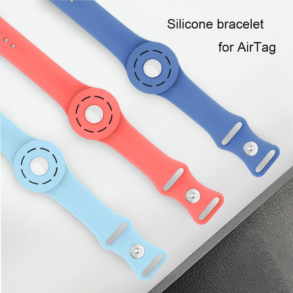 Anti-scratch Shockproof Silicone Bracelet Strap Protective Cover Case For AirTag(Yellow)