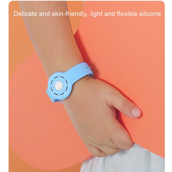 Anti-scratch Shockproof Silicone Bracelet Strap Protective Cover Case For AirTag(Yellow)