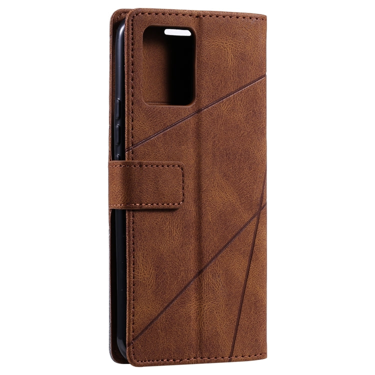 For OPPO Realme 8 4G Skin Feel Splicing Horizontal Flip Leather Case with Holder & Card Slots & Wallet & Photo Frame(Brown)