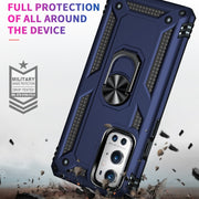 For OnePlus 9 Pro Shockproof TPU + PC Protective Case with 360 Degree Rotating Holder(Blue)