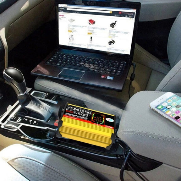 Legend III Generation DC12V to AC220V 6000W Modified Square Wave Car Power Inverter with LED Display(Yellow)