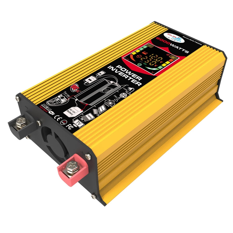 Tang III Generation 12V to 110V 6000W Modified Square Wave Car Power Inverter with LCD Display & Dual USB(Yellow)