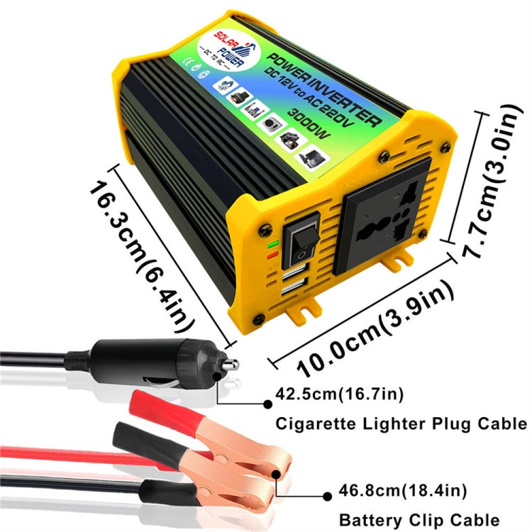 Legend I Generation DC12V to AC110V 3000W Modified Square Wave Car Power Inverter(Black)