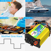 Legend I Generation DC12V to AC110V 3000W Modified Square Wave Car Power Inverter(Yellow)